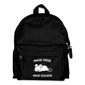 Mausi müde - Mausi schlafen | Süße Maus - Kinder Rucksack - Schwarz - Vorne