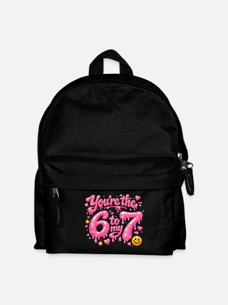Du bist die 6 zu meiner 7  - Kinder Rucksack - Schwarz