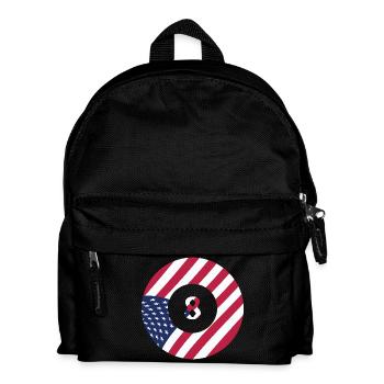 USA Flag 8 Ball Billiards Patriotic Pool Player - Kids' Backpack - black - Front