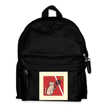 Katzen Tennisspielerin Tennis - Kinder Rucksack - Schwarz - Vorne