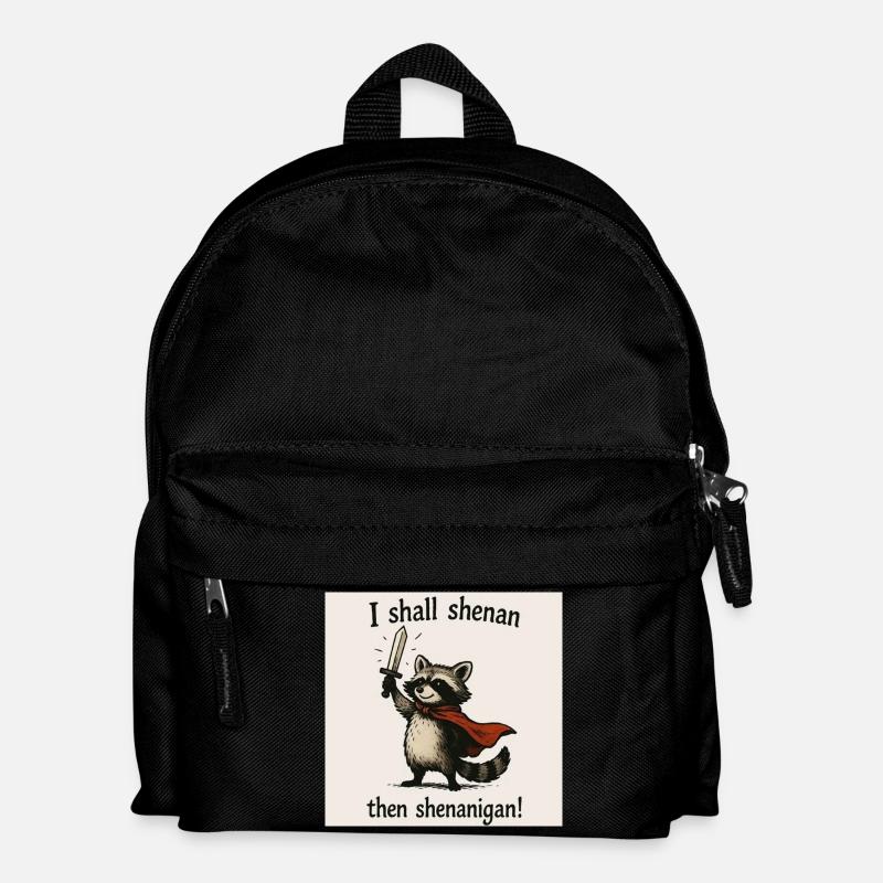 Waschbärheld-Shenanigan - Kinder Rucksack - Schwarz