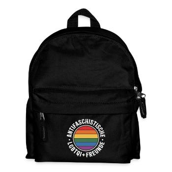 Antifascist Queer Friends - Against the Right - Kids' Backpack - black - Front