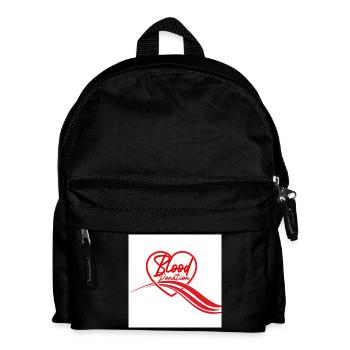 Blood Donation Heart Logo - Kids' Backpack - black - Front