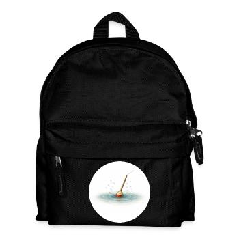 Fishing float in water – minimalist - Kids' Backpack - black - Front