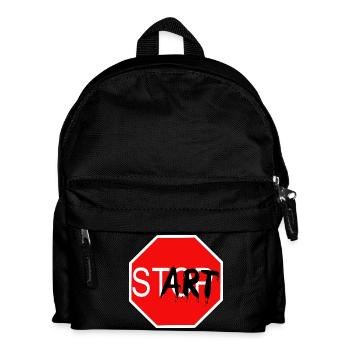 Start Sign Graffiti Stop Sign - Kids' Backpack - black - Front