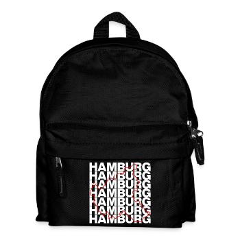 HAMBURG UMRISS ROT, MOIN HAFENSTADT - Kinder Rucksack - Schwarz - Vorne