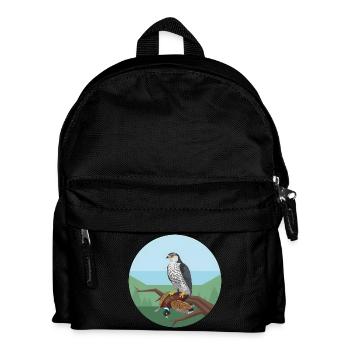 Épervier avec faisan - Sac à dos Enfant - noir - Devant