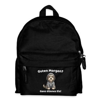 Guten Morgen Ganz Dünnes Eis Hund - Kinder Rucksack - Schwarz - Vorne