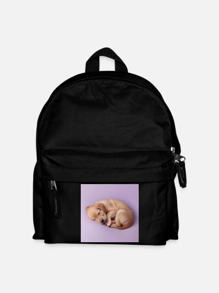 Chiot endormi sur fond lilas - Sac à dos Enfant - noir