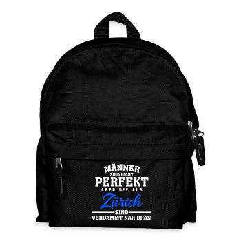 Zürich Männer Fast Perfekt Spruch - Kinder Rucksack - Schwarz - Vorne
