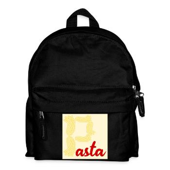 Pâtes et nouilles, plat préféré - Sac à dos Enfant - noir - Devant