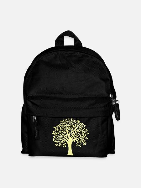 Icon Gelber Jumbo-Baum-Print-Silhouette - Kinder Rucksack - Schwarz