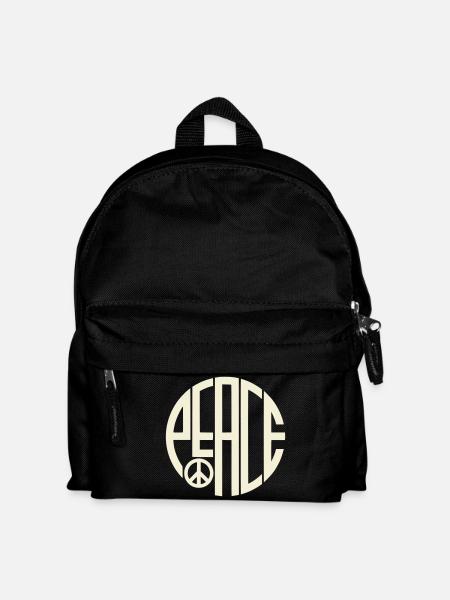Peace Art Deco Typography - Kids' Backpack - black