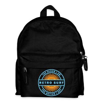 Retro Surf Sunburst Vintage Surfing Logo - Kids' Backpack - black - Front