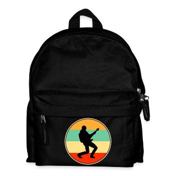 Retro Guitarist Rock Star Sunset Silhouette - Kinder Rucksack - Schwarz - Vorne