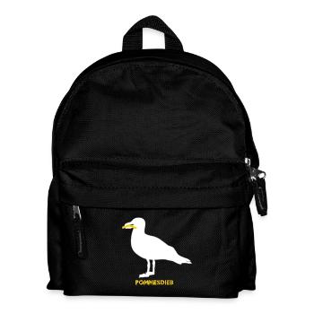 Frites Mouette Voleuse - Blanc - Sac à dos Enfant - noir - Devant