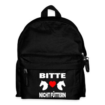 Pferde - Kinder Rucksack - Schwarz - Vorne