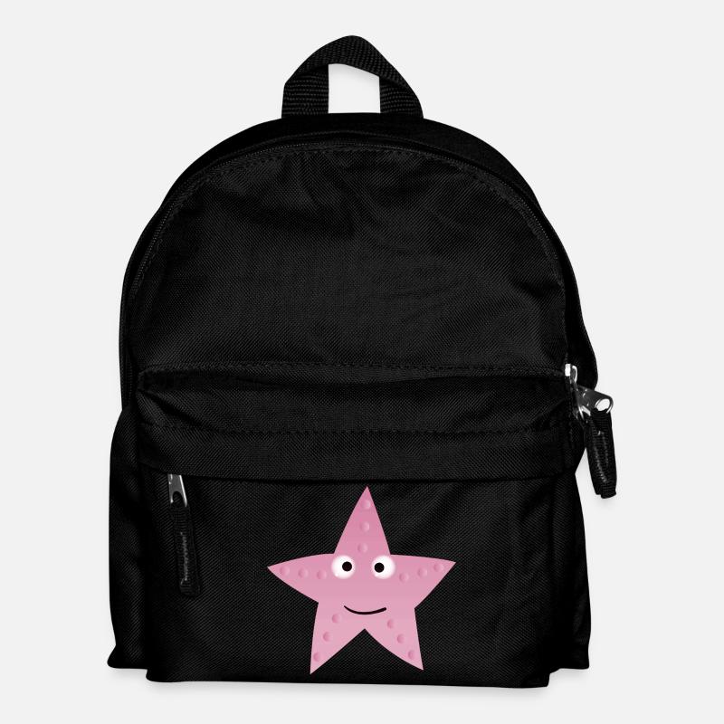 Pink Star mit Lächeln - Kinder Rucksack - Schwarz