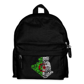 Carte d’Algérie en couleur drapeau et 48 wilayas - Sac à dos Enfant - noir - Devant