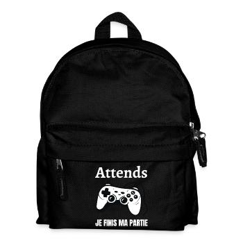 Warte, ich beende mein Spiel gerade - Kinder Rucksack - Schwarz - Vorne