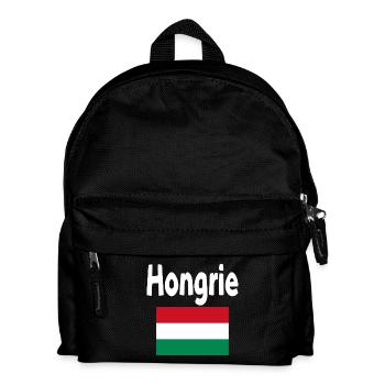 Hungary Flag and word Hungary - Kids' Backpack - black - Front