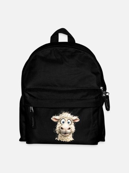 Lachendes Schaf Cartoon-Pop - Kinder Rucksack - Schwarz