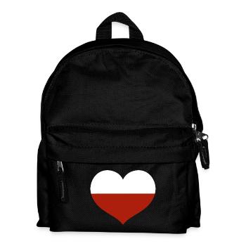 Emblem der polnischen Flagge Herz - Kinder Rucksack - Schwarz - Vorne