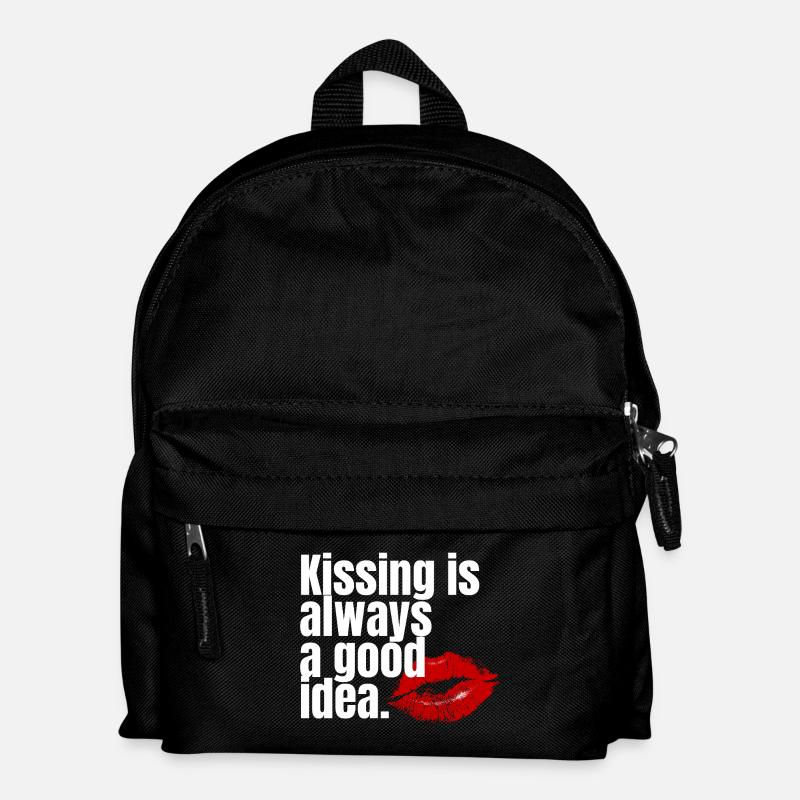 Kissing Is Always a Good Idea Typo Print - Kinder Rucksack - Schwarz