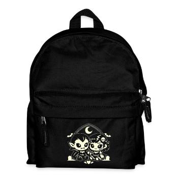 Nachtaktives, niedliches Vampirduo - Kinder Rucksack - Schwarz - Vorne