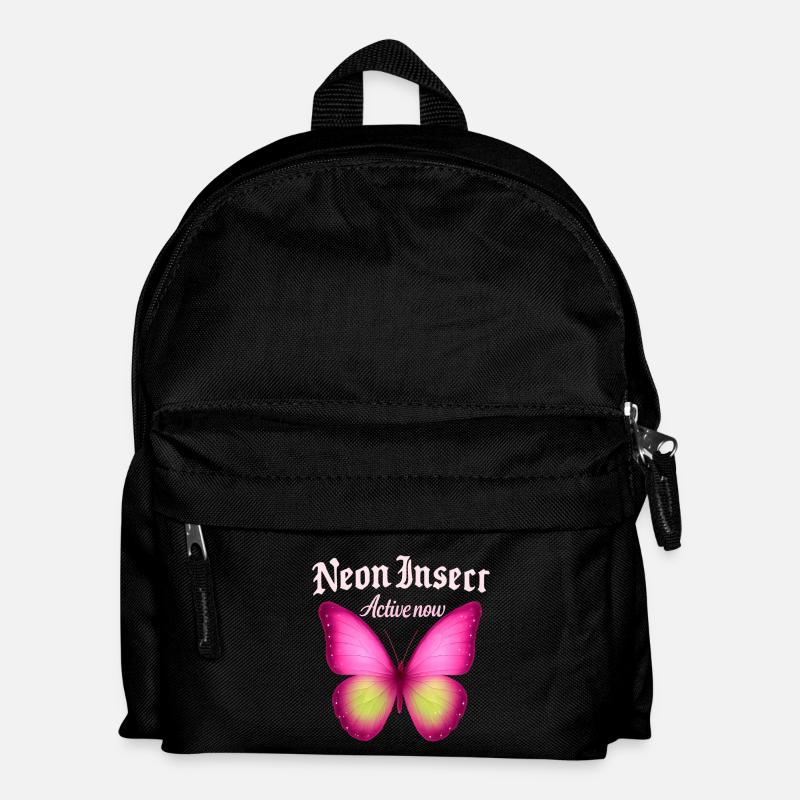 Neon Schmetterling Aktiv Jetzt Fans Geschenkidee - Kinder Rucksack - Schwarz