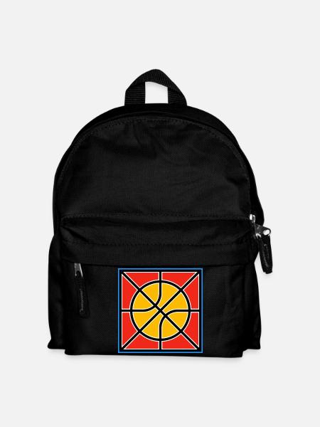 Retro Basketball Emblem - Kids' Backpack - black