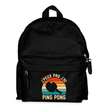 Je peux pas j'ai ping pong  - Sac à dos Enfant - noir - Devant