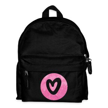 Heart Circle Fur Pink Fluffy Love Wedding - Kids' Backpack - black - Front