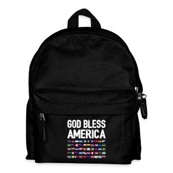 God Bless America Continent All Countries Heritage - Kids' Backpack - black - Front