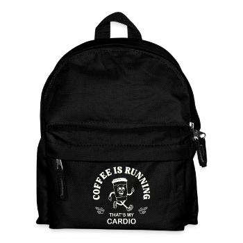 Coffee Is Running – Coffee Drinker Saying retro - Kids' Backpack - black - Front