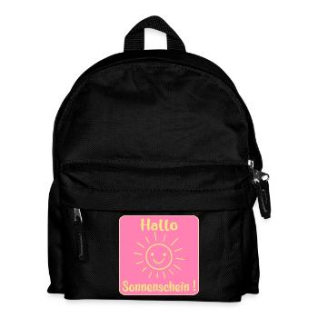 Hallo Sonnenschein - Kinder Rucksack - Schwarz - Vorne