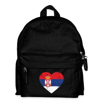 Serbia Heart - Kids' Backpack - black - Front