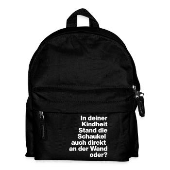 SWING ON THE WALL, STUPID, SARCASM, NAUGHTY - Kids' Backpack - black - Front