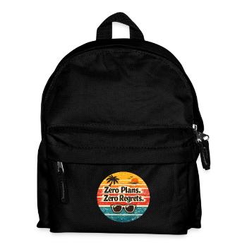 Beach Vibes – Zero Plans Zero Regrets - Kids' Backpack - black - Front