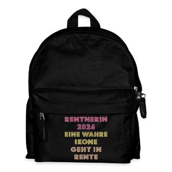 Rente Abschied Rentnerin 2026 - Kinder Rucksack - Schwarz - Vorne