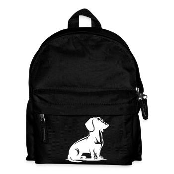 Noble Dachshund Drawing Hunting Dog Dog Silhouette - Kids' Backpack - black - Front