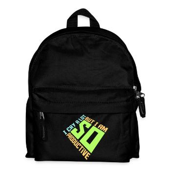 I Cry A Lot But I Am So Productive Lustig Emotion - Kinder Rucksack - Schwarz - Vorne
