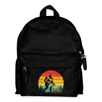 Lustiges Big Foot Gärtner Garten Blumen - Kinder Rucksack - Schwarz - Vorne