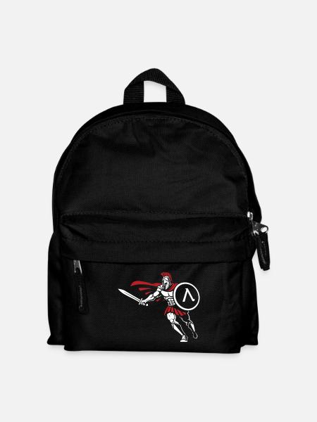 Spartan Attack Sword Shield Spartan Mascot - Kids' Backpack - black
