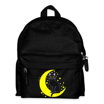 Cat Moon Stars Outline - Kids' Backpack - black - Front