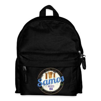 Samos Insel in Griechenland Vintage Souvenir - Kinder Rucksack - Schwarz - Vorne