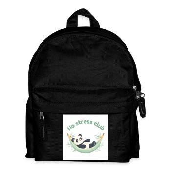 Stressfreier Club Panda in Hängematte - Kinder Rucksack - Schwarz - Vorne