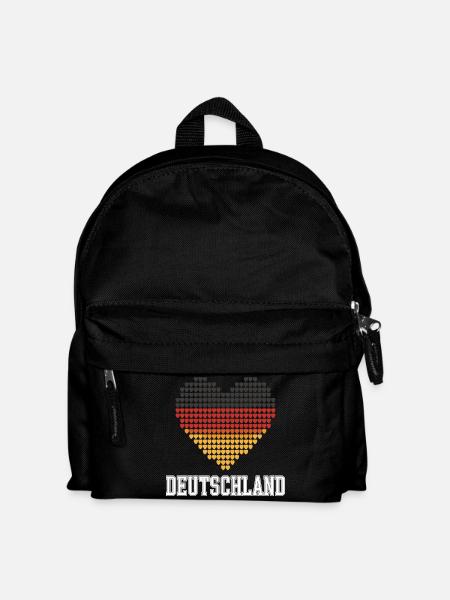 Deutschland Herz Farbverlauf - Kinder Rucksack - Schwarz
