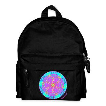 Music Vibes -Retro Vinyl Dance - Kinder Rucksack - Schwarz - Vorne