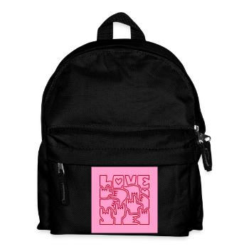 LOVE - Langue des signes I love you Rose Rouge - Sac à dos Enfant - noir - Devant
